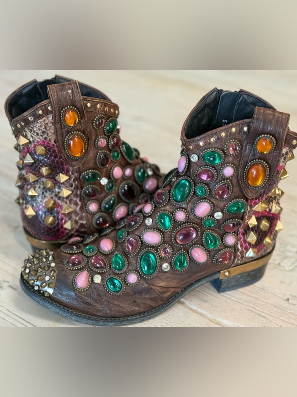 Baldan Designer Rhinestone Boots Hand Crafted size 41 - Picture 14 of 16